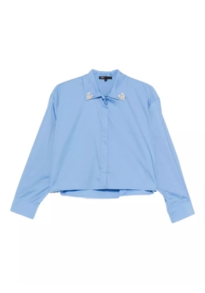 Maje brooch-detail blouse - Blue