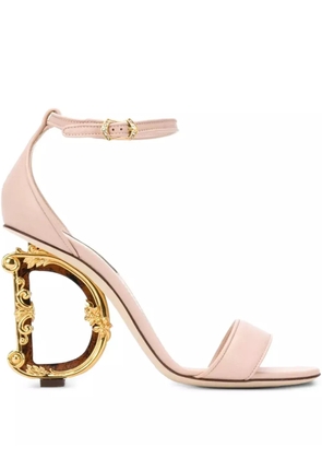 Dolce & Gabbana Baroque DG 105mm leather sandals - Pink