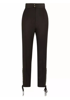 Dolce & Gabbana lace-up twill trousers - Black
