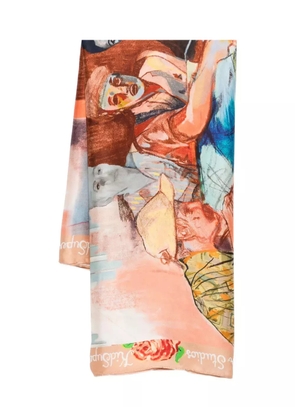 KidSuper Dominoes painting-print silk scarf - Multicolour