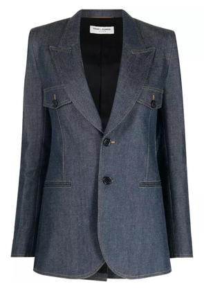 Saint Laurent single-breasted denim blazer - Blue