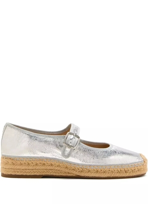 Sam Edelman 35mm Mackie metallic platform espadrilles - Silver