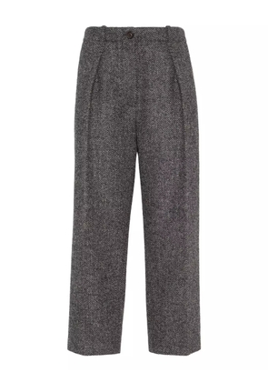 Brunello Cucinelli herringbone tweed pleated trousers - Blue
