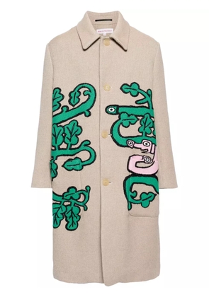 Walter Van Beirendonck Khiva jacquard coat - Brown