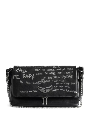 Zadig&Voltaire Rocky II Graffiti satchel bag - Black