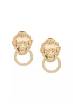 Kenneth Jay Lane Vintage 1990s Kenneth Jay Lane lion door knocker earrings - Gold