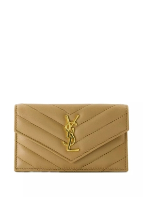 Saint Laurent Cassandre Fragments card holder - Neutrals