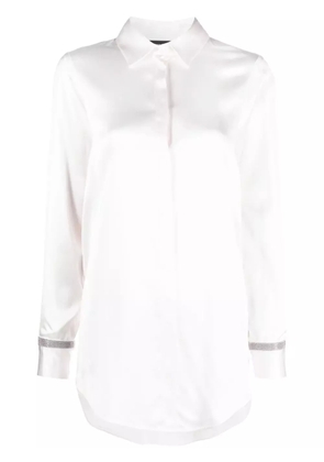 Fabiana Filippi long-sleeve satin shirt - White