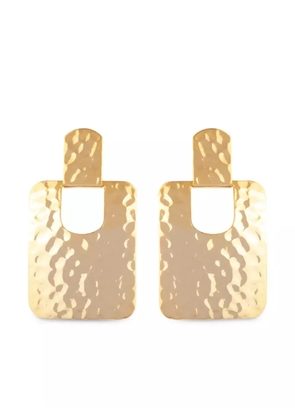 Susan Caplan Vintage 1980s hammered-effect drop earrings - Gold