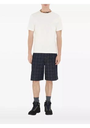 Burberry checked-trim cotton T-shirt - White