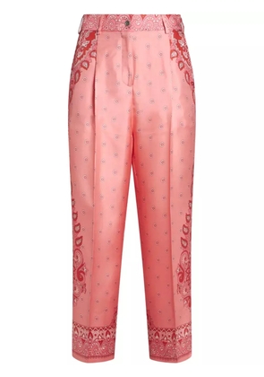 ETRO paisley-print silk trousers - Pink