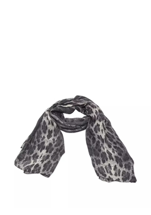 Roberto Cavalli Vintage 2023 leopard-print silk scarf - Black