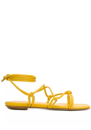 GIABORGHINI Bella flat leather sandals - Yellow