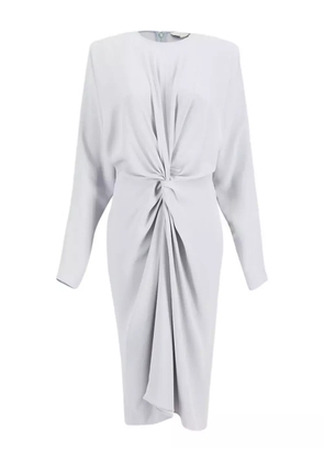 Stella McCartney satin draped-front midi dress - Neutrals