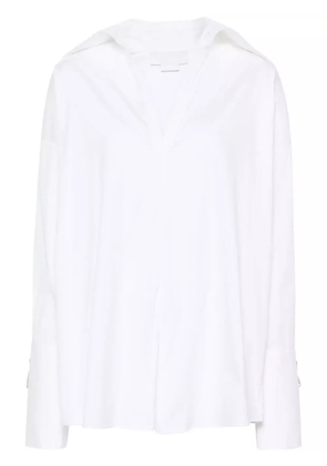 Genny crystal-embellished poplin blouse - White