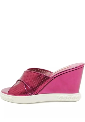 Casadei Vintage leather heeled sandals - Pink