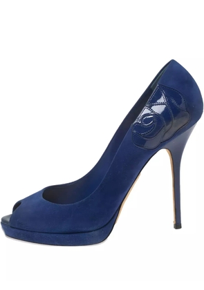 Christian Dior Pre-Owned 100mm platform heeled pumps - Blue