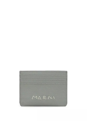 Marni logo-embroidered cardholder - Blue