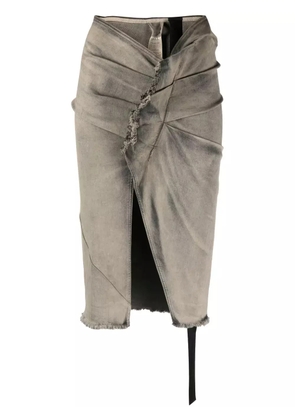 Rick Owens DRKSHDW EDFU front-slit midi skirt - Grey