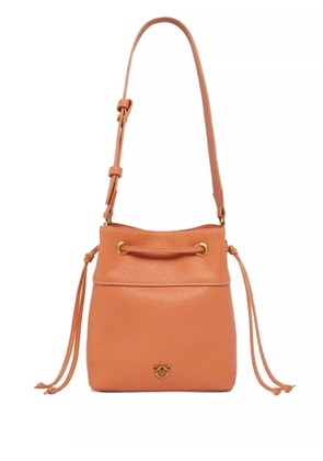 PINKO logo plaque bucket bag - Orange