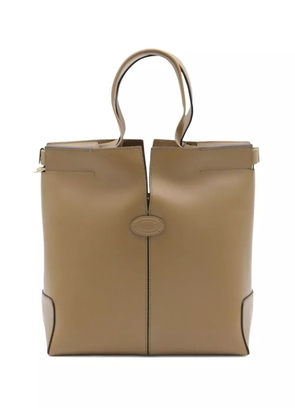 Tod's small double-handle leather tote bag - Brown