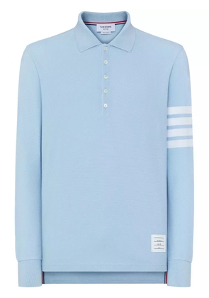 Thom Browne three-stripe long-sleeved polo shirt - Blue