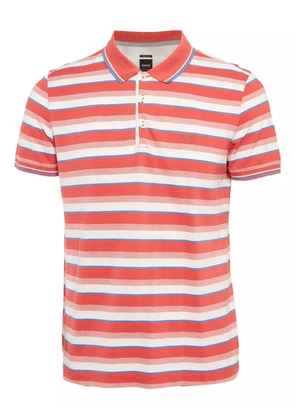 BOSS pre-owned striped cotton polo shirt - Red