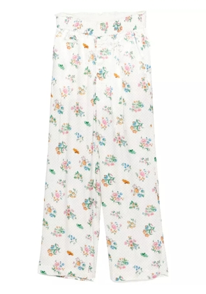 midorikawa elasticated-drawstring trousers - White