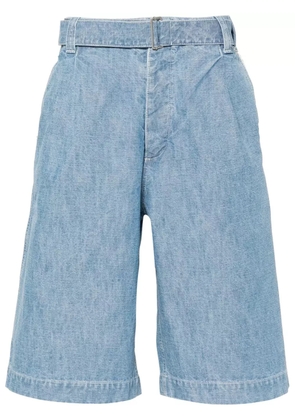 Kenzo pleat-detail denim shorts - Blue