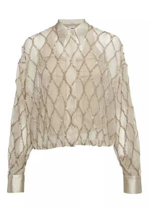 Brunello Cucinelli Vintage sequins diamond shirt - Neutrals