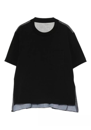 sacai layered crew-neck T-shirt - Black