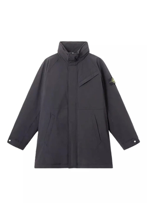 Stone Island high-neck patch-pocket coat - Blue
