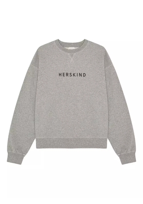 HERSKIND Lizzete embroidered crew-neck sweatshirt - Grey