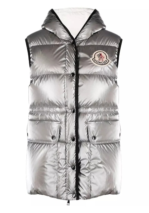 Moncler Hera hooded down gilet - Silver