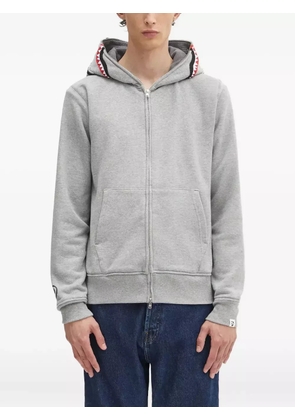 A BATHING APE® shark-hooded zip-up sweatshirt - Grey