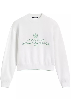Jacquemus logo-embroidered sweatshirt - White