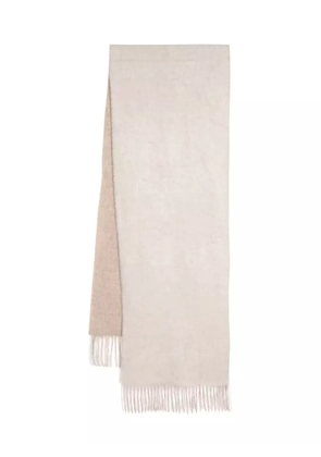 N.Peal doubleface woven scarf - Neutrals