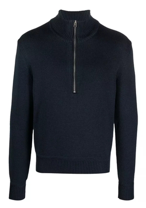 TOM FORD half-zip wool-silk jumper - Blue