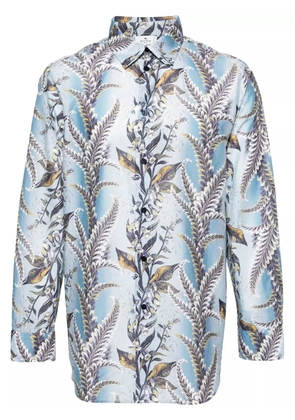 ETRO botanical-print cotton shirt - Blue