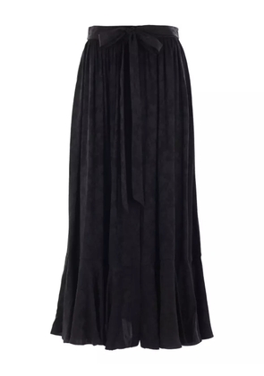 Chloé floral-jacquard gathered skirt - 001BLACK