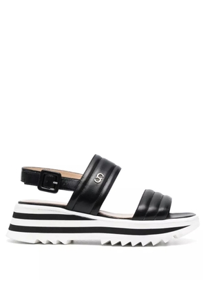Casadei logo-print wedge sandals - Black