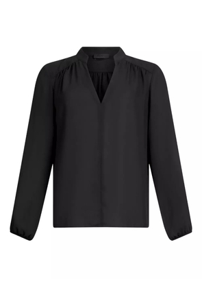 LIU JO mandarin-collar V-neck blouse - Black