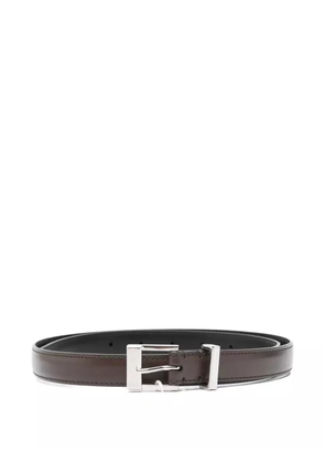 KHAITE leather square-buckle belt - Brown