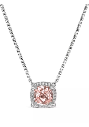David Yurman sterling silver Petite Chatelaine morganite and diamond pendant necklace (7mm)