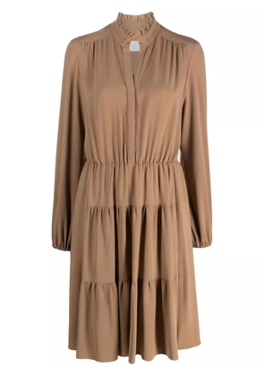 Eleventy tiered long-sleeved dress - Brown