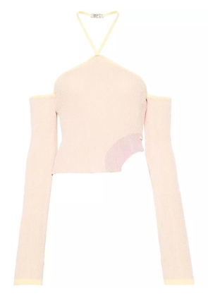 GCDS Comma asymmetric ribbed top - Pink