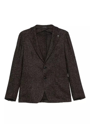 Tagliatore herringbone-pattern single-breasted blazer - Brown