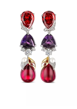 Anabela Chan 18kt white gold vermeil Berry multi-stone earrings - Purple