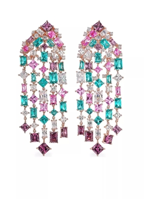 Anabela Chan 18kt rose gold Cascade tourmaline and diamond earrings - Blue