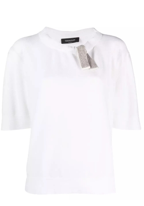 Fabiana Filippi bow-detailing knitted top - White